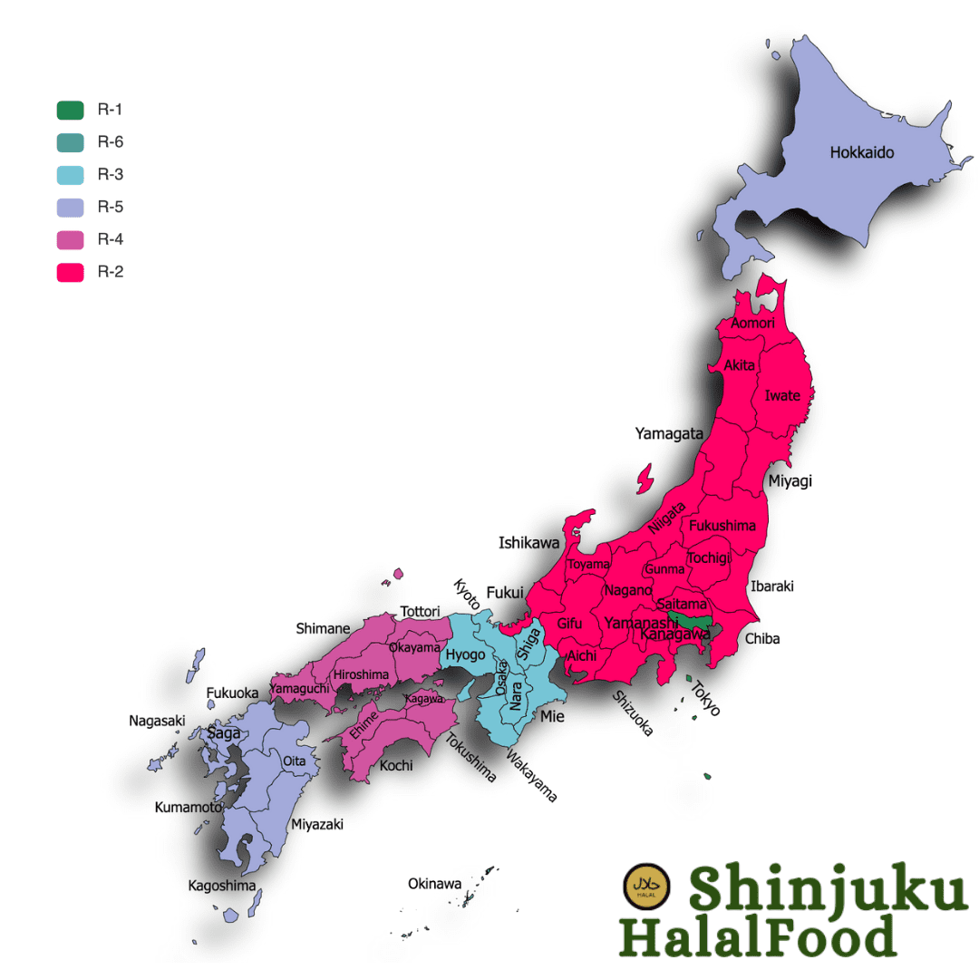 Shinjuku Halal Food delivery region map