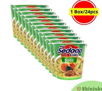 Mie Sedaap Instant Cup Noodles Mi Kuah Rasa Soto (1Box-24pcs)