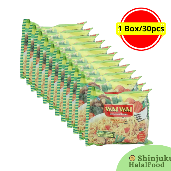 Wai Wai Vegetabele Masala Flavor Noodles ( 1Box-30pcs) ワイワイワイベジタベレマサラフレーバー（1箱-30個）