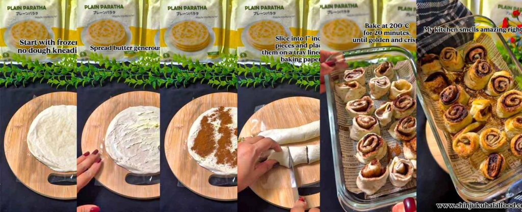 Cinnamon Rolls Using Frozen Paratha